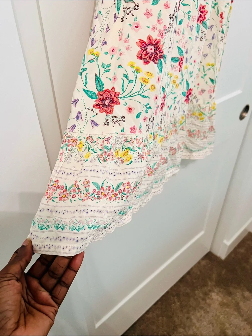 Old Navy Floral Boho Midi Dress XL 14 Sleeveless Empire Waist Cottagecore